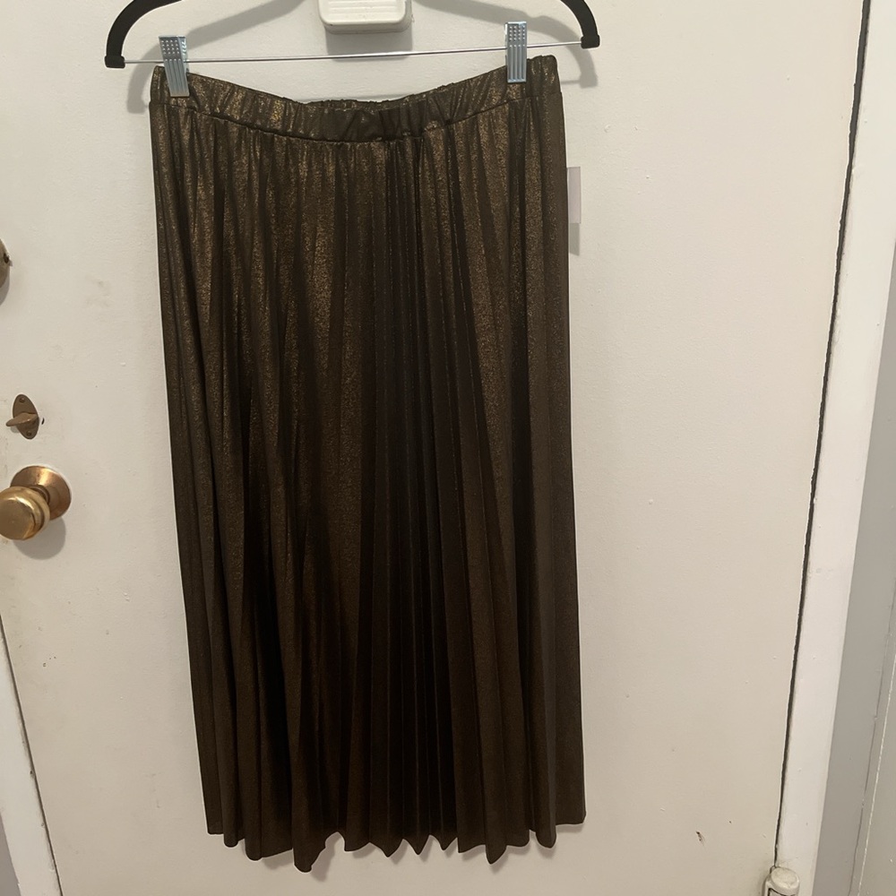 Abound Metallic Pleated Skirt | Sz. M | NWT